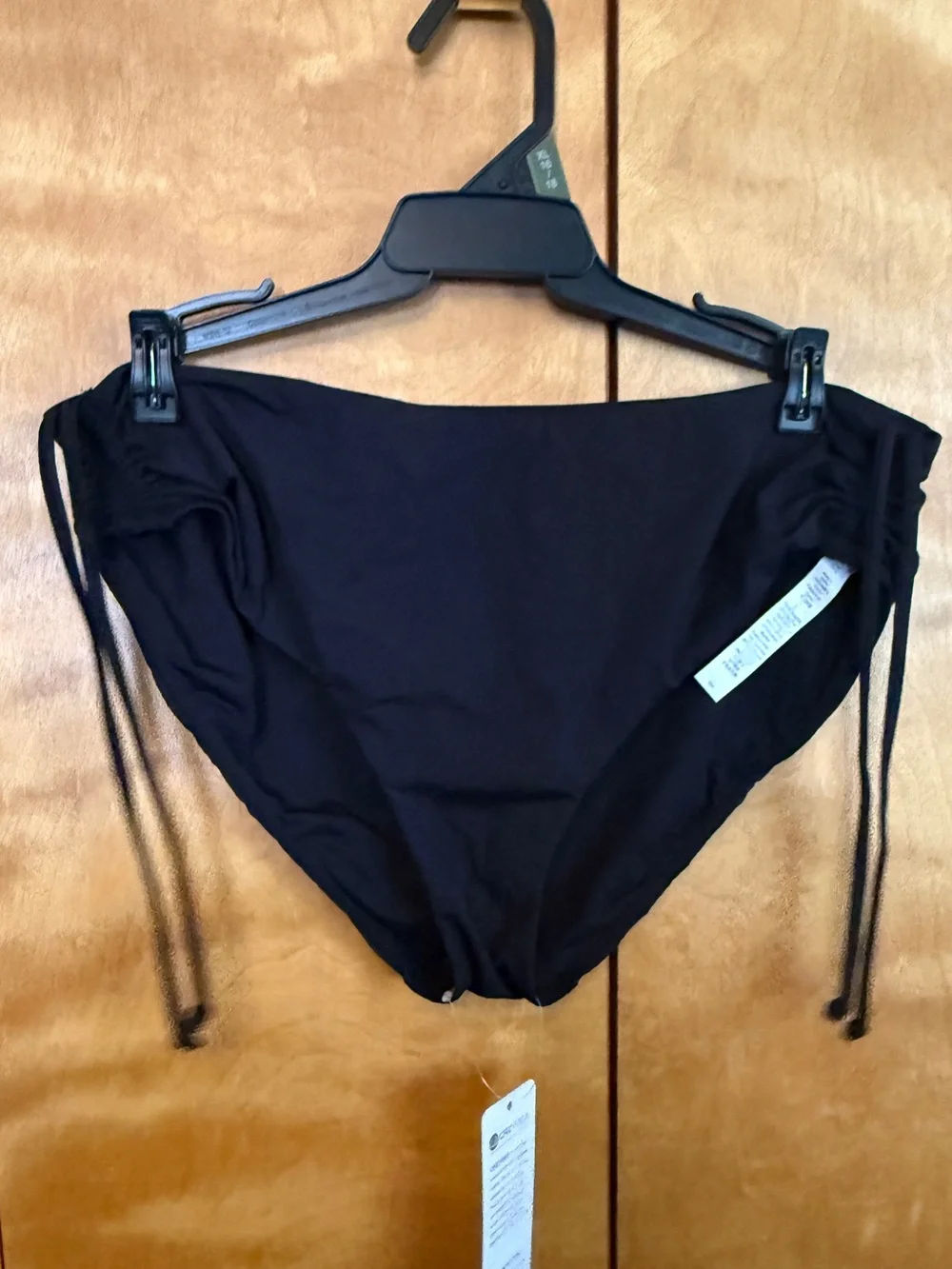 NWT - CRZ YOGA Black Side Tie Swim Bottom medium rise size L